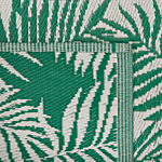 Outdoor Rug Mat Emerald Green Synthetic 120 X 180 Cm Palm Leaf Floral Pattern Modern Balcony Patio Terrace Beliani