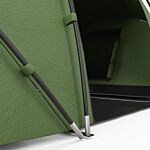 Outsunny 4-6 Man Camping Tent W/ Two Bedroom, Hiking Sun Shelter, Uv Protection Tunnel Tent, Dark Green