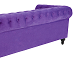 Chesterfield Sofa Purple Velvet Fabric Upholstery Dark Wood Legs 3 Seater Contemporary Beliani