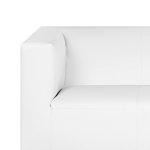 3 Seater Sofa White Faux Leather Silver Metal Legs Contemporary Beliani