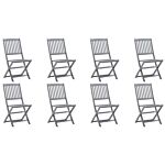 Vidaxl Folding Outdoor Chairs 8 Pcs Solid Acacia Wood