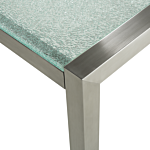 Garden Table Cracked Glass Table Top 180 X 90 Cm 6 Seater Steel Frame Triple Plate Beliani