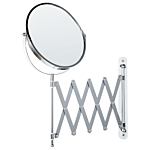 Makeup Mirror Silver Iron Ø 19 Cm Wall Mounted Extension Arm Double Sided Magnifying Bathroom Accessories Beliani