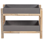 Shelving Unit Grey Faux Concrete Tray Removable Shelves Acacia Wood Legs Indoor Outdoor Storage Beliani