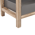 Shelving Unit Grey Faux Concrete Tray Removable Shelves Acacia Wood Legs Indoor Outdoor Storage Beliani