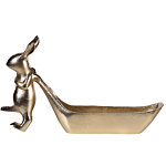 Trinket Dish Gold Metal Jewellery Ring Holder Tray Seasonal Easter Bunny Motif Decor Beliani