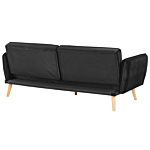 Sofa Bed Black Velvet Upholstered Convertible Couch Modern Design Buttoned Backrest Beliani