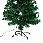 Homcom 5ft 150cm Green Fibre Optic Artificial Christmas Tree W/ Stars