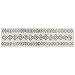 Runner Rug Light Beige And Grey 80 X 300 Cm Shaggy Rectangular Geometric Pattern Boho Traditional Style Hallway Beliani