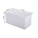 Homcom Folding Faux Leather Storage Cube Ottoman Bench Seat Pu Rectangular Footrest Stool Box (cream White)