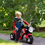 Homcom Kids Electric Motorcycle Ride-on Toy 3-wheels Battery Powered Motorbike Rechargeable 6v With Horn Headlights Motorbike For 18 - 36 Months Red