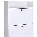 Homcom Shoe Storage Cabinet With 3 Drawers, Chipboard-white