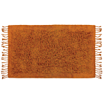 Area Rug Orange Cotton 80 X 150 Cm Shaggy Rectangular With Tassels Boho Style Beliani