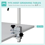 Pawhut Foldable Pet Grooming Arm With Clamp, 29" Height Adjustable Dog Grooming Holder For Table With 2 Haunch Holders, Grooming Loop For Medium Dogs