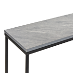 Console Table Concrete Effect With Black Mdf Powder-coated Iron 110 X 31 Cm Rectangular Glam Modern Living Room Bedroom Hallway Beliani