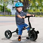 Homcom Ride On Tricycle 3 Wheels Plastic Pedal Trike For Kids Over 18 Months , Black