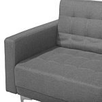 Armchair Grey Tufted Fabric Modern Living Room Reclining Chair Silver Legs Track Arm Beliani