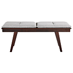 Hallway Bench Dark Wood Mdf Polyester Cushions Rectangular Retro Classic Design Beliani