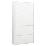 Vidaxl Office Cabinet White 90x40x180 Cm Steel