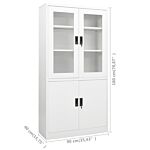 Vidaxl Office Cabinet White 90x40x180 Cm Steel