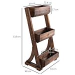 Outsunny 3-tier Plant Stand Flower Stand Freestanding Outdoor Wooden Flower Rack Vertical Flower Pot Stands, 61 X 48 X 118 Cm