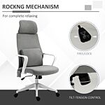 Vinsetto Massage Office Chair With 2 Points Lumbar Support, Adjustable Headrest, Swivel Wheels, Armrest, Tilt Function For Home Study, Grey