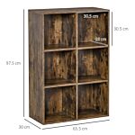 Homcom Cubic Cabinet Bookcase Shelves Storage Display For Study, Living Room, Home, Office, Rustic Brown