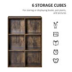 Homcom Cubic Cabinet Bookcase Shelves Storage Display For Study, Living Room, Home, Office, Rustic Brown