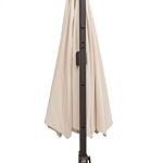 Outsunny 3m Banana Parasol Hanging Cantilever Umbrella W/ Cross Base Hand Crank Aluminium Frame 360°rotation Hand Crank-beige