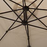 Outsunny 3m Banana Parasol Hanging Cantilever Umbrella W/ Cross Base Hand Crank Aluminium Frame 360°rotation Hand Crank-beige