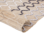 Area Rug Carpet Beige Jute Geometric Pattern 160 X 230 Cm Cm Rustic Boho Beliani