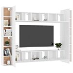Vidaxl 10 Piece Tv Cabinet Set White Engineered Wood