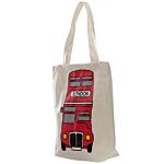 Handy Cotton Zip Up Shopping Bag - London Bus