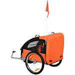 Homcom 2 Seat Bike Trailer Bicycle Wagon For Kids Child Steel Frame Safety Harness Seat Carrier Orange Black 130 X 76 X 88 Cm