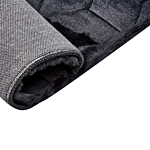 Faux Rabbit Fur Rug Black Artificial Polyester Fur 160 X 230 Cm Soft Shaggy High Pile Rug Beliani