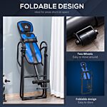 Homcom Foldable Gravity Inversion Table, Back Therapy Fitness Bench, With Soft Ankle Cushions, For Home