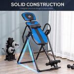 Homcom Foldable Gravity Inversion Table, Back Therapy Fitness Bench, With Soft Ankle Cushions, For Home