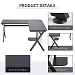 Homcom L-shaped Corner Computer Desk Laptop Workstation Pc Table Home Office With Cpu Stand Black