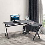 Homcom L-shaped Corner Computer Desk Laptop Workstation Pc Table Home Office With Cpu Stand Black