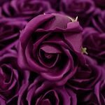 Craft Soap Flowers - Med Rose - Deep Violet - Pack Of 10