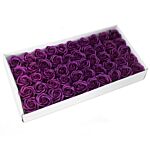 Craft Soap Flowers - Med Rose - Deep Violet - Pack Of 10