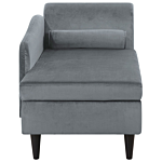 Chaise Lounge Light Grey Velvet Upholstery With Storage Right Hand With Bolster Beliani