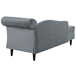 Chaise Lounge Light Grey Velvet Upholstery With Storage Right Hand With Bolster Beliani