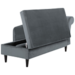 Chaise Lounge Light Grey Velvet Upholstery With Storage Right Hand With Bolster Beliani