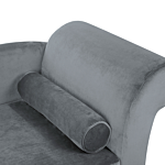 Chaise Lounge Light Grey Velvet Upholstery With Storage Right Hand With Bolster Beliani