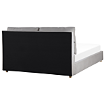 Bed Frame Light Grey Velvet Upholstery With Storage Eu King Size Bedroom Furniture Beliani