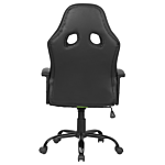 Office Chair Black And Green Faux Leather Gas Lift Height Adjustable Tilt Function Beliani