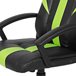 Office Chair Black And Green Faux Leather Gas Lift Height Adjustable Tilt Function Beliani
