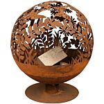 Esschert Design Fire Pit Laser Cut Flowers Rust Ff294