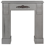 Fireplace Mantel Grey Paulownia 97 X 23 X 99 Cm Fireplace Surround Ornated Milled Classic Traditional Living Room Beliani